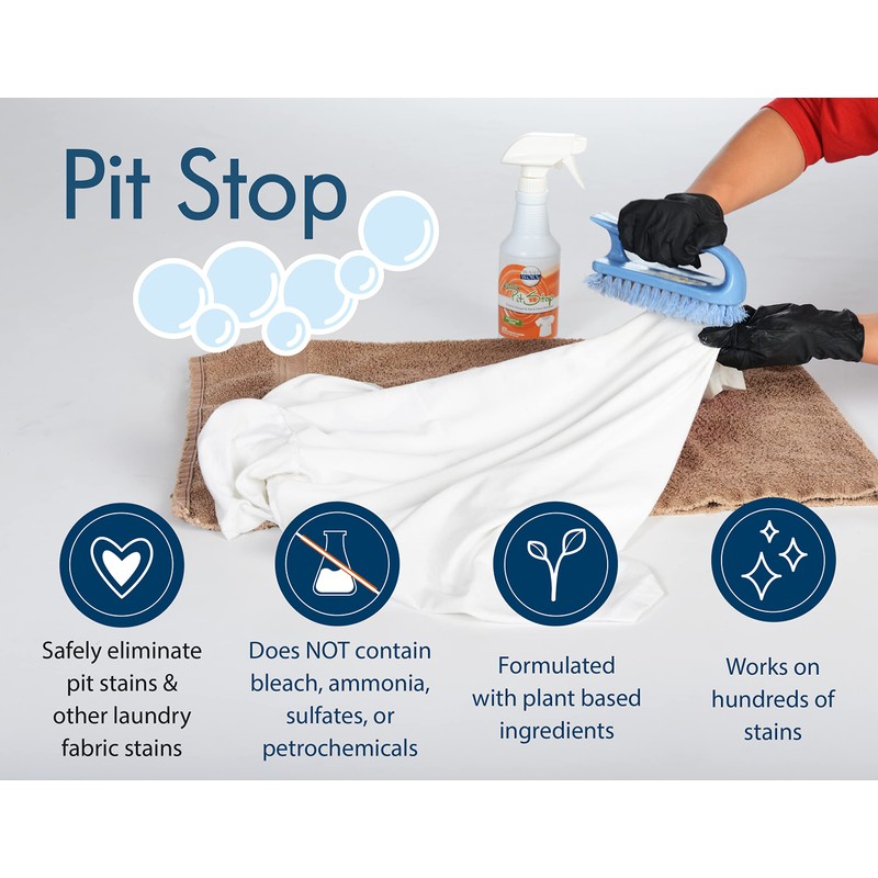 Pit Stop, Sweat Stain & Deodorant (Antiperspirant) Armpit Stain Remover,