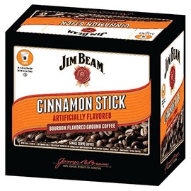 Jim Beam Cinnamon Stick Bourbon Flavored Single Serve Coffee, 18 cups, Keurig 2.0 Compatible