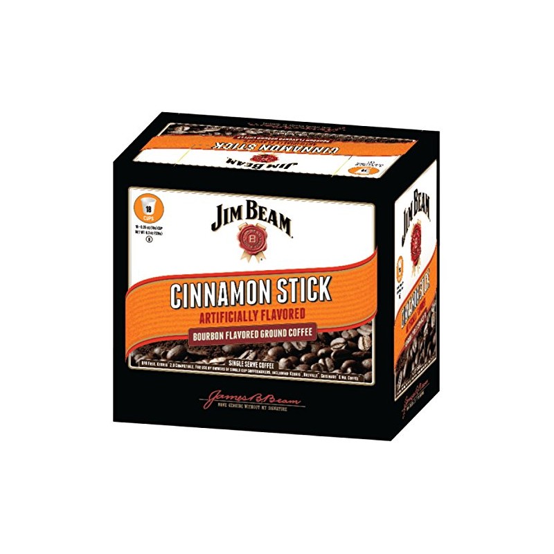 Jim Beam Cinnamon Stick Bourbon Flavored Single Serve Coffee, 18