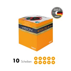 RHODIUS Vision Pro, 10 pieces, diameter 125 mm, K80 flap discs, transparent, made in Germany, metal stainless steel INOX, for angle grinder, grinding wheel, flap grinding disc