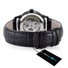 Alienwork IK Automatic Watch Men Women Black Leather Strap Skeleton