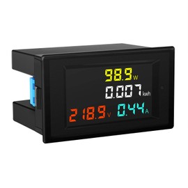 DROK AC Power Meter, AC 80-300V 100A Voltage Current Color LCD Display Panel, Digital Voltmeter Ammeter Watt Active Power Energy Battery Monitor Multimeter Volt Amp Meter with Current Transformer CT