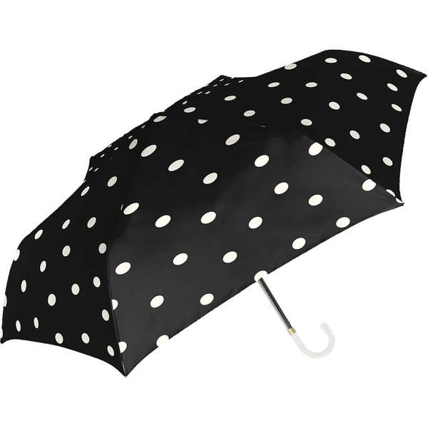 Nakatani Natural Basic Women's Folding Umbrella, Nuance Dot Black [724-054],