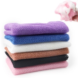 6 Stück Afrikanisches Peelingnetz, Nylon Rückenschrubber Tiefenreinigung Afrikanischer Netzschwamm, Schwamm Peeling Netz Körper Wäscher Bad Lappen, Langer Afrikanischer Netzschwamm für Damen Herren