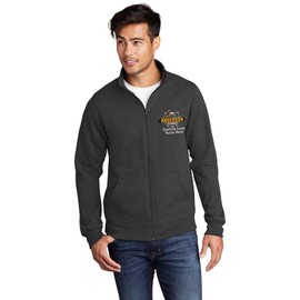 INK STITCH Men Pc78fz Custom Embroidery Add Logo Texts Core Fleece Cadet Full Zip Up Jackets - Dark Heather (XL)
