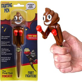 Farting Poop Pen with Punching Arms - Makes Funny Fart & Action Sound With Every Punch, Perfect Novelty Gift For Kids, Teens & Boys, Silly Gag Gift & Interactive Pen Toy With Big Laughs (Boxer)
