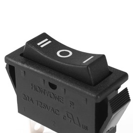 uxcell SPDT 3P On/Off/On 3 Position Boat Rocker Switch Black AC 20A/125V 22A/250V