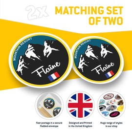 2 x Heart Stickers 10 cm - Flaine Ski Snowboard Resort France Fun Decals for Laptops,Tablets,Luggage,Scrap Booking,Fridges #5337