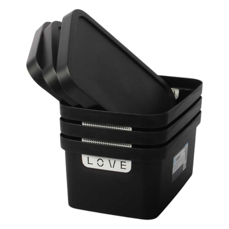 Jolie Max Plastic Storage Boxes with Lid, 3 Set of
