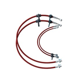FMSBCLE Stainless Steel Brake Line Kit for 1988-1991 Hond CR-X/CRX ED8 ED9 - Front Rear Braided Brake Hoses (Red) - High-Performance, Corrosion Resistant
