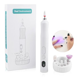 peipai Nail Machine 2 in 1 UV Light Electric Nail Machine Professional Electric Nail Care Kit 5 Speed Adjustable Forward and Reverse Rotation Nail Machine Professional Cordless Gel Nail Care Off 6 Bits Cuticle Treatment Exfoliating Nail Light Included fo