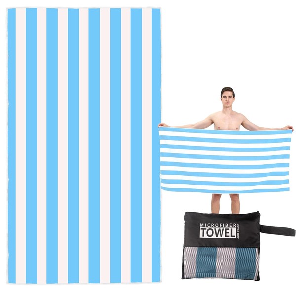 ZSYIULIA Large Beach Towel 160x90cm - Quick Dry Microfibre &