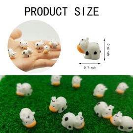 DoubleWood Mini Cow Figurines Set, 60 Pieces, Resin Mini Animals Decorations for Fairy Gardens and Miniature Landscapes (60, White)
