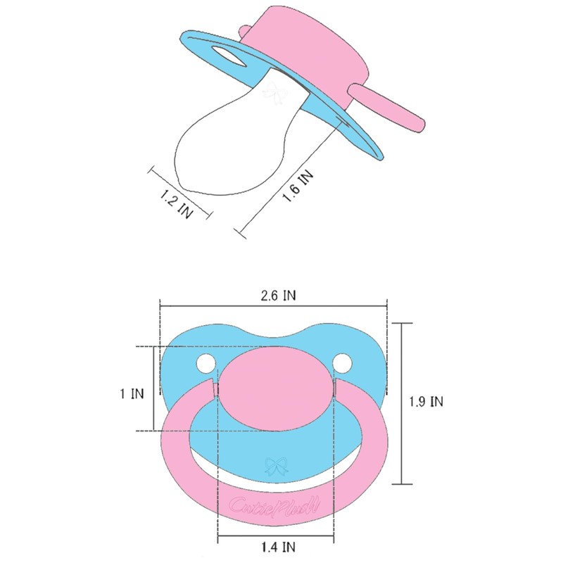 CutiePlusU Adult Size Dummy - Large Teat Shield Colour Mix
