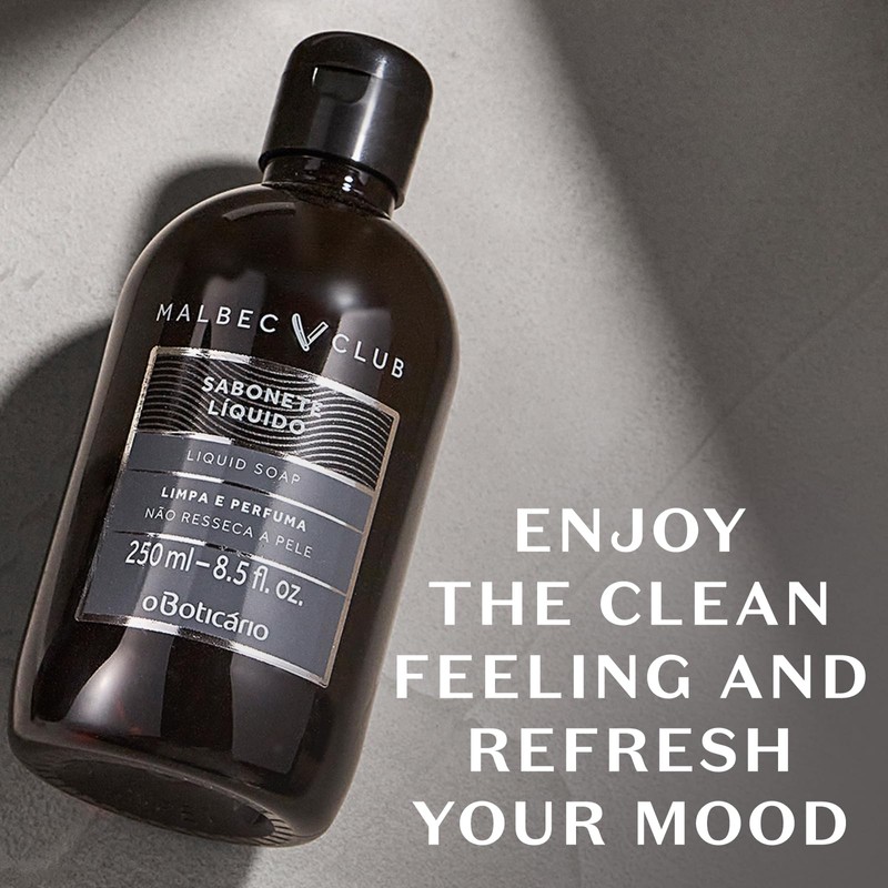 Oboticatio SABONETE LIQUIDO MALBEC CLUB Liquid Soap, 8.5 fl oz