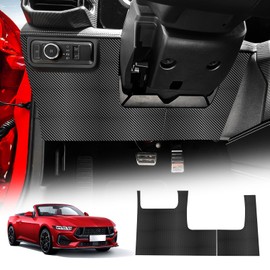 KUNGKIC for Ford Mustang 2024 2025 Driver Seat Anti Pink Pad Sticker Protector Interior Cover Accessories Black PU Carbon Fiber Pattern