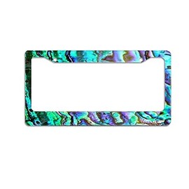 NEWCOCO Customized License Plate Frame 12×6 inch American and Canadian Standard License Plate is Applicable Faux Abalone 1