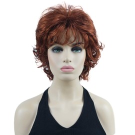 Lydell Short Soft Super Curly Wig Layered Natural Movement Synthetic Women Cosplay Wigs Fox Red