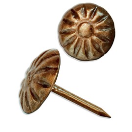 FUXXER® 100 Antique Decorative Nails, Decorative Head Nails, Upholstery Nails, Vintage, 11 mm, Copper