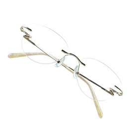 VisionGlobal Metal Readers for men/women Blue Light Blocking,Hand-set Diamond Fashion Square Glasses (Champagne Clear, 2.00 Magnification)