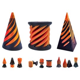 3D Printed Illusion Twist Toy Set – Impossible Cone Puzzle for Adults & Kids | Stress Relief Fidget Toy, Optical Illusion Spiral Puzzle, 3-Pack Unique Geometric Desk Toys & Gifts.
