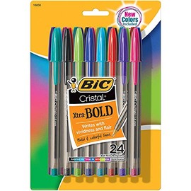 Bic USA BICMSBAPP241ASTBN Cristal Xtra Bold Ball Pen, 24 Per Pack - Pack of 3