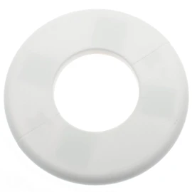 FDXGYH 2 Pcs ID 2.5 Inch ABS Wall Split Flange Self-Adhesive tape Round Escutcheon Plate Cover for Water Pipe Faucet Decoration Accessories [White]