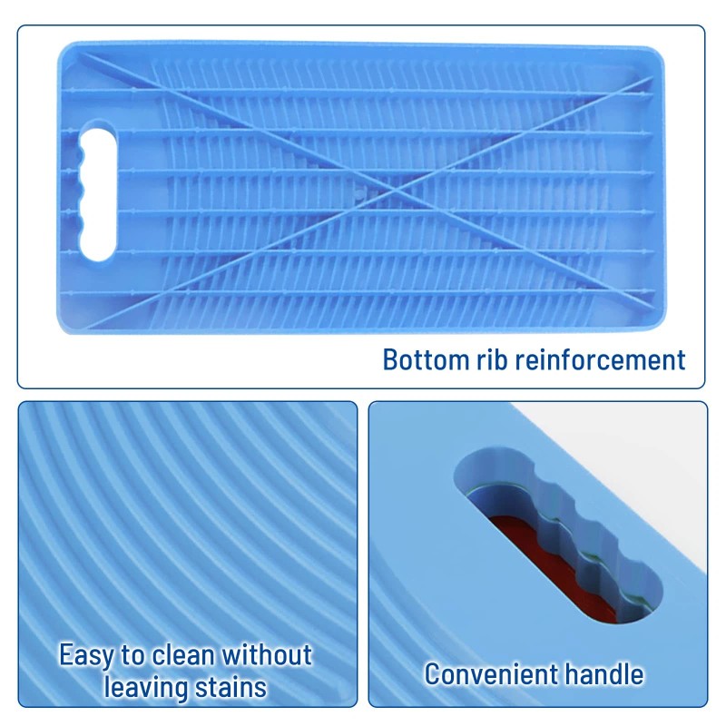 Mzd Plastic Rectangle Washboard Washing Clothes Board 50cm Long green