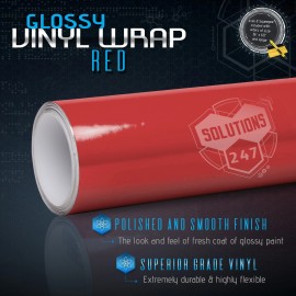 Solutions 60" x 108" In Gloss RED Glossy Vinyl Wrap Film Decal Bubble Free Air Release