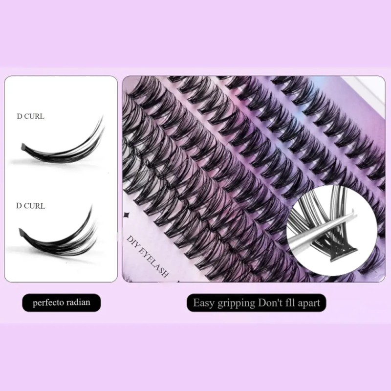Kit De Extensión De Pestañas Diy Mink Racimos Pestañas Mix