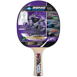 Donic-Schildkröt Legends 800 FSC Table Tennis Bat, AVS, PLS & Ergo-Grip, 2.0 mm Sponge, FSC Wood, Champion - ITTF Rubber, 754425