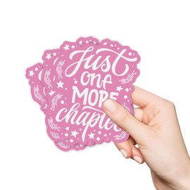 (3Pcs) Just One More Chapter Sticker, Book Club Stickers, Reader Stickers, Water Assitant Die-Cut Vinyl Stickers Decals for Laptop Phone Kindle Journal Water Bottles, Stickers (2 Inches)