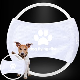 Silipull LED Light Flying Disc for Dogs, Waterproof Rechargeable Light up Flying Disc Flyer Toys, Glowing Flying Disc Dog Toy with 3 Light Modes, Training Throwing Playing for Physical (White)