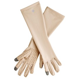 Coolibar Mid-Length UV Sun Glove with Touchscreen Tips - UPF 50+ Sun Protection - Bona in Beige