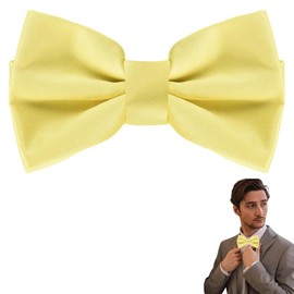 Mens Light Yellow Bow Tie for Suit Accessories for Men Wedding Light Yellow Ties for Men Groom groomsmen Bowties for Men Boy Formal Tie for Boy Yellow Bow Tie for Prom Bowtie for Men