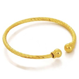 AT Jewellery - 9ct Yellow Gold Filled Twist Style Torque Small Size Bracelet Bangle