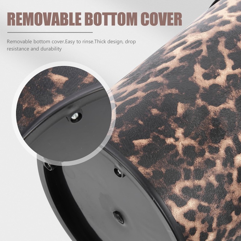ABOOFAN Small Bathroom Trash Can Garbage Can Leopard Printed Waste