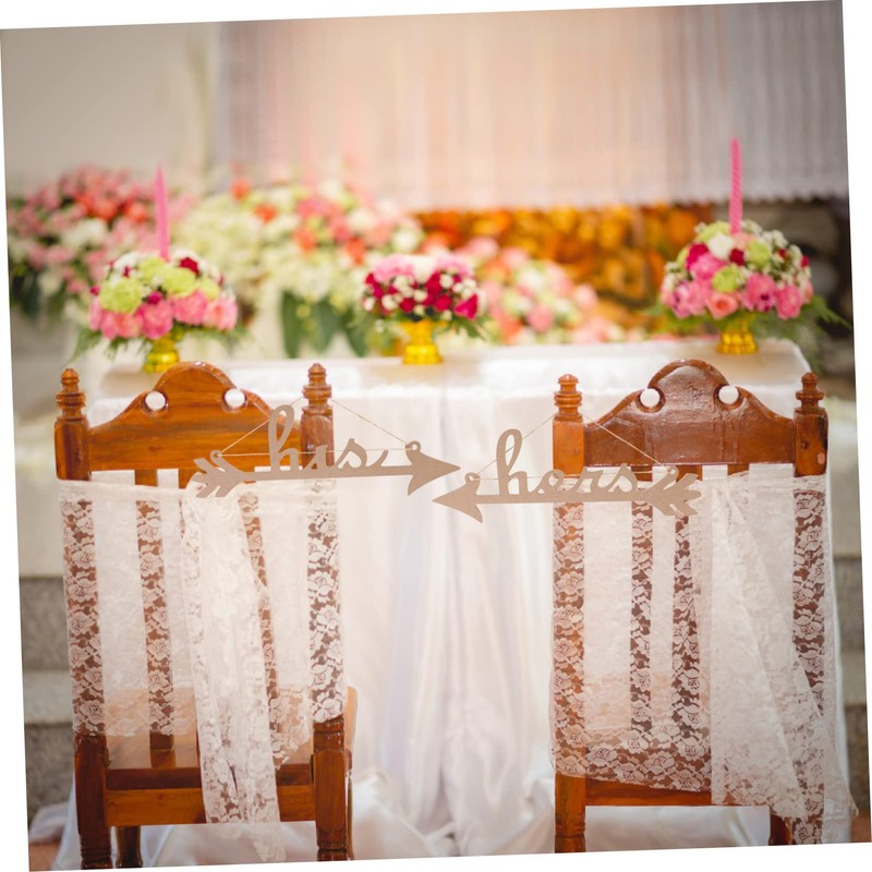 Mipcase 3sets His and Hers Wedding Chair Sign Decor for