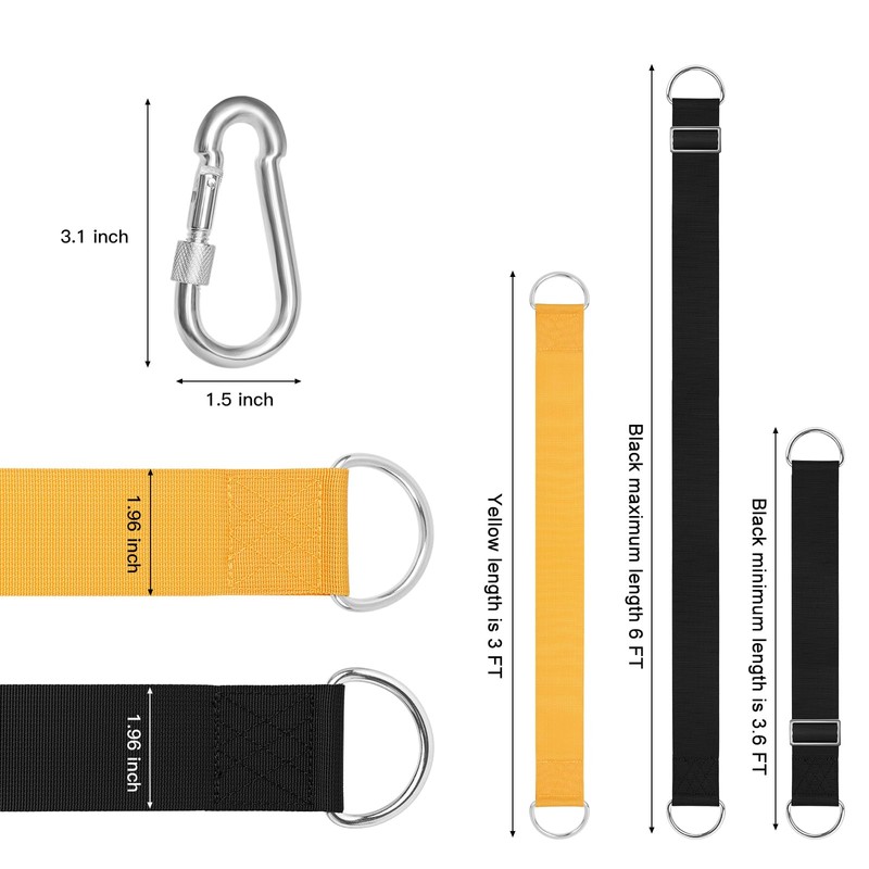 DONILIGA Adjustable Tree Swing Straps Hanging Kit (Set of 4)