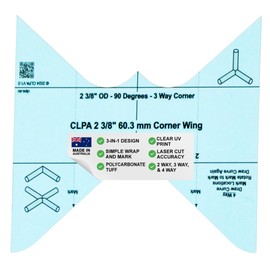 CLPA 2 3/8" Right Angle Corner Wing Master: Ultimate Pipefitter and Welding Tool, Precision Pipe Corner Template & Cutting Guide for Cutting Ninty Degree Corners Two Way, Three Way and Four Way