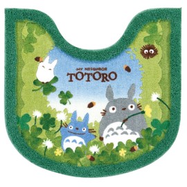 Senko My Neighbor Totoro Blue Sky Acorn Toilet Mat, Approx. 22.8 x 23.6 inches (58 x 60 cm), Green Character Totoro, Made in Japan, Antibacterial, Deodorizing 34755