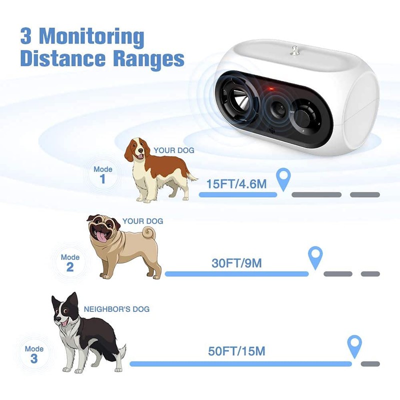 Anti Barking Device, Dog Barking Deterrent Devices up to 50FT