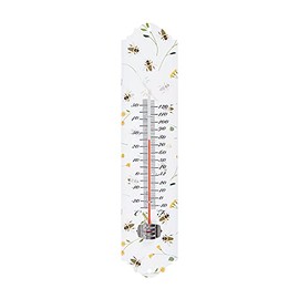 Fallen Fruits Bee Print Zinc Garden Thermometer