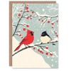 Artery8 Cardinal Birds on Berry Tree Winter Blank For Him