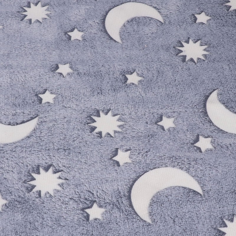 1.5x2m Luminous Blanket Double Side Flannel Star Moon Design Soft