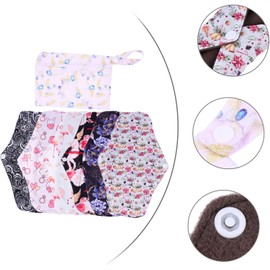 Toallas Sanitarias Reutilizables 7 Piezas de Fibra de Bambú con Bolsa Lavables para Menstruación, Posparto E Incontinencia Uso en Ejercicio y Viaje, con Diseño Antifugas