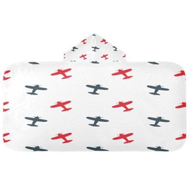 YETTASBIN Airplane Kids Hooded Bath Towel for Boys Girls, Soft Absorbent Quick Dry Hooded Towel Wrap Oversized Breathable Toddler Shower Pool Beach Towel with Hood