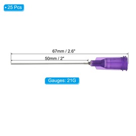 PATIKIL Blunt Tip Dispensing Needles 2 Inch, 25 Pcs 21G Industrial Liquid Dispenser Needle with Lure Lock for Refilling Liquid Inks Adhesive Glue