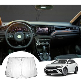 GAFAT Compatible with VW Taigo 2021-2024 2025 Sun Protection Front Windscreen Indoor, Taigo 2023 Windscreen Parasol Sun Visor, UV Protection, Cooling, Interior Protection, Taigo Accessories