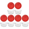Pyrex (6 7200 Glass Bowls & (6) 7200-PC Poppy Red